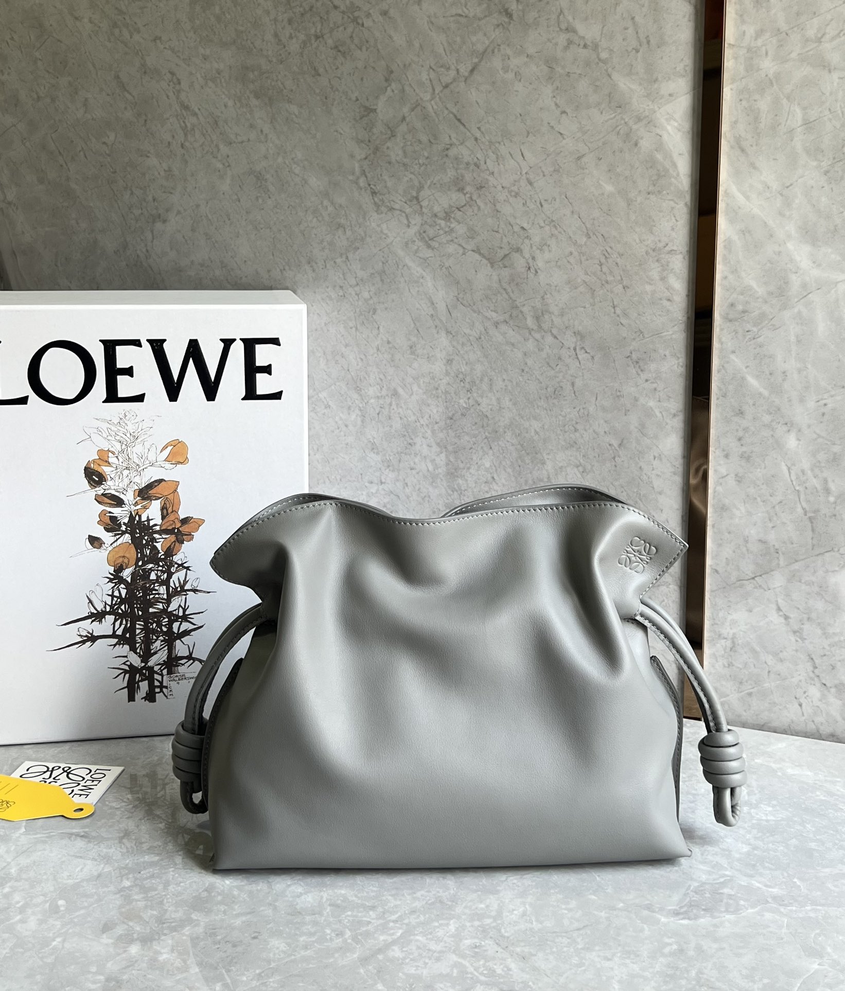 Loewe Medium Flamenco Clutch in Nappa Calfskin Grey